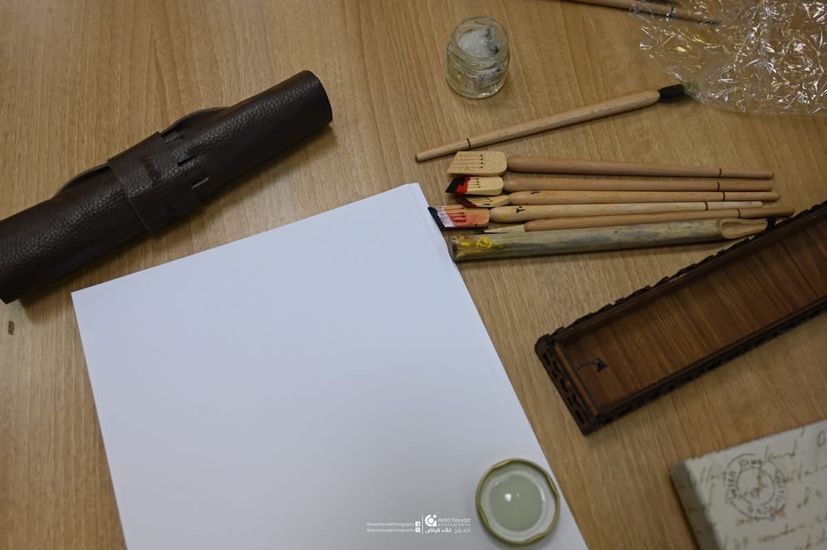 Calligraphy reed pens and ink — workshop tools